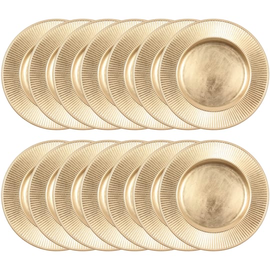 12 Pack: Gold Banded Edge Charger by Celebrate It&#x2122;